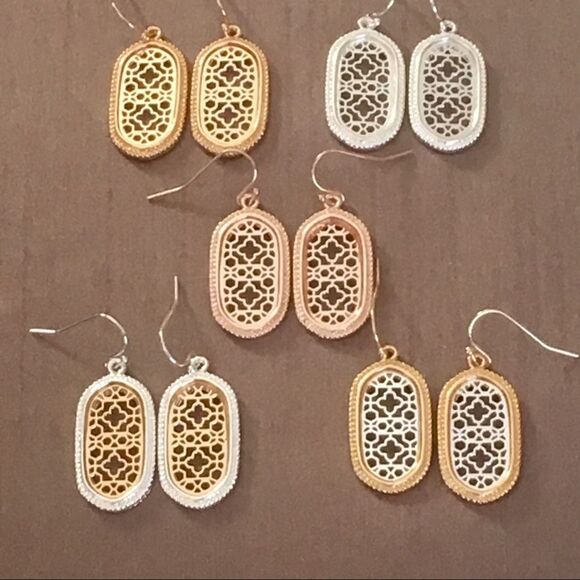 Boho Moroccan Filigree Oval Earrings - Picture 2 of 8